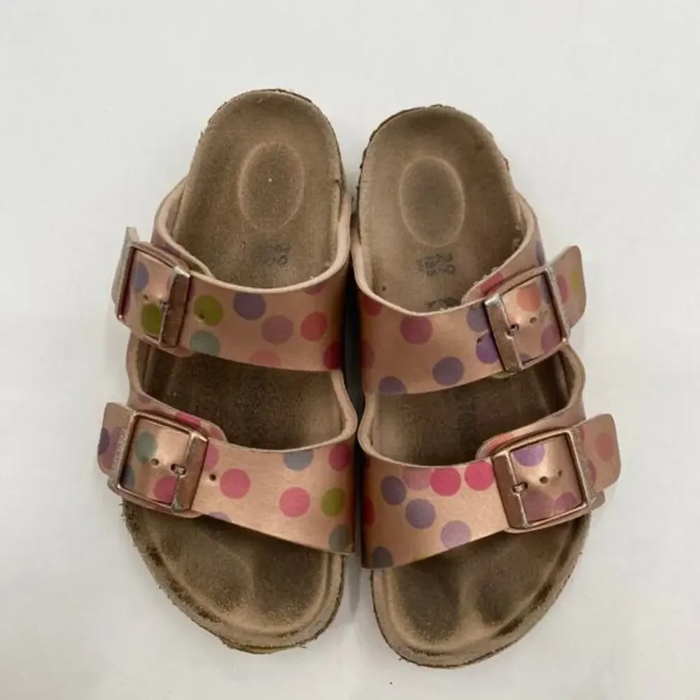 Birkenstock pink‎ polka dot kids sandals